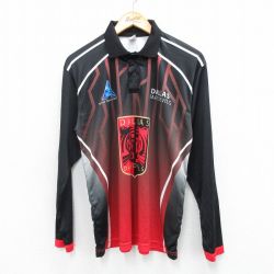 M★古着 長袖 ポロ シャツ メンズ DALLAS DAREDEVILS 黒他 ブラック 25aug25 中古 トップス