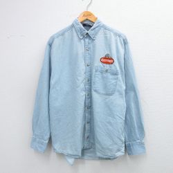 XL★古着 長袖 シャツ メンズ DUCT TAPE 大きいサイズ コットン ボタンダウン 薄紺 ネイビー デニム 25aug25 中古 トップス