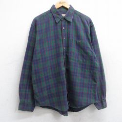 L★古着 ウールリッチ WOOLRICH 長袖 シャツ メンズ 00年代 00s コットン 緑他 グリーン チェック 25aug25 中古 トップス