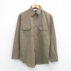 M★古着 長袖 シャツ メンズ 80年代 80s 茶系他 ブラウン チェック 25aug30 中古 トップス