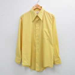 XL★古着 アロー 長袖 シャツ メンズ 80年代 80s ロング丈 USA製 黄 イエロー 25aug30 中古 トップス