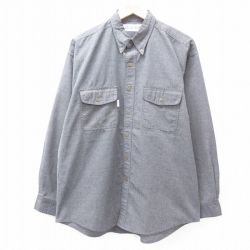 XL★古着 ビューグルボーイ 長袖 シャツ メンズ ボタンダウン 濃グレー 25sep01 中古 トップス