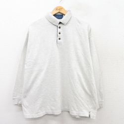 XL★古着 長袖 ポロ シャツ メンズ 00年代 00s コットン 薄グレー 霜降り 25sep01 中古 トップス
