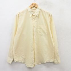 L★古着 長袖 シャツ メンズ 80年代 80s ボタンダウン USA製 黄他 イエロー ストライプ 25sep08 中古 トップス