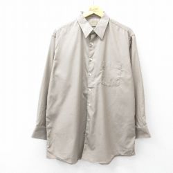 XL★古着 HAGGAR 長袖 シャツ メンズ 大きいサイズ ベージュ カーキ 25sep10 中古 トップス