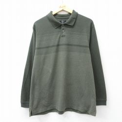 L★古着 バンヒューセン 長袖 ポロ シャツ メンズ 緑系他 グリーン 25sep11 中古 トップス