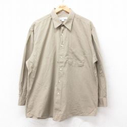 XL★古着 ペリーエリス 長袖 シャツ メンズ 90年代 90s コットン 茶系 ブラウン 25sep12 中古 トップス