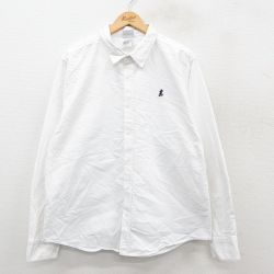 【20%OFF】XL★古着 長袖 シャツ メンズ ディズニー DISNEY ミッキー MICKEY MOUSE コットン 白 ホワイト 25sep24 中古 トップス