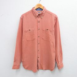 M★古着 THE TERRITORY AHEAD 長袖 シャツ メンズ 00年代 00s コットン ボタンダウン オレンジ系 25sep25 中古 トップス
