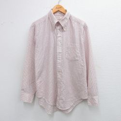 L★古着 長袖 シャツ メンズ 90年代 90s ボタンダウン USA製 白他 ホワイト チェック 25sep25 中古 トップス