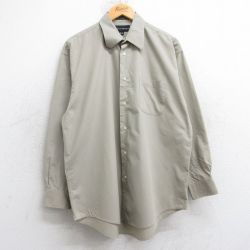 L★古着 長袖 シャツ メンズ ベージュ カーキ 25sep26 中古 トップス
