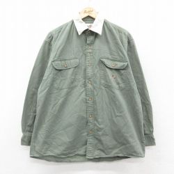 XL★古着 長袖 シャツ メンズ 00年代 00s Ducks Unlimited ヒジ当て コットン 緑系他 グリーン 25sep29 中古 トップス