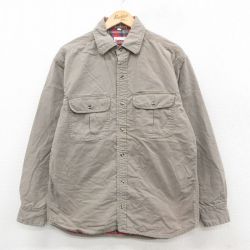 L★古着 Wear Guard 長袖 シャツ メンズ コットン 茶系 ブラウン 25sep30 中古 トップス
