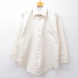 L★古着 バンヒューセン 長袖 シャツ メンズ 90年代 90s 薄ベージュ カーキ ストライプ 25oct01 中古 トップス