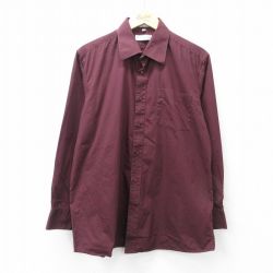 XL★古着 長袖 シャツ メンズ 90年代 90s コットン エンジ 25oct01 中古 トップス