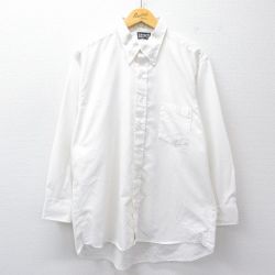 XL★古着 長袖 シャツ メンズ 80年代 80s 大きいサイズ ボタンダウン USA製 白 ホワイト 25oct01 中古 トップス