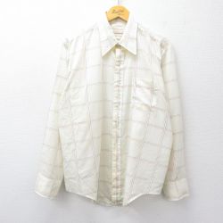 XL★古着 アロー 長袖 シャツ メンズ 80年代 80s 大きいサイズ USA製 生成り他 チェック 25oct01 中古 トップス