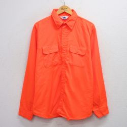 XL★古着 長袖 シャツ メンズ 80年代 80s 大きいサイズ USA製 オレンジ 25oct03 中古 トップス