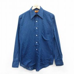 バンヒューセン 70s 長袖シャツ ネイビー M | 古着