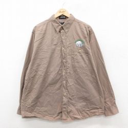 XL★古着 長袖 シャツ メンズ 00年代 00s THE IRONDEQUOIT INN 大きいサイズ コットン ボタンダウン ベージュ カーキ 25oct18 中古 トップス