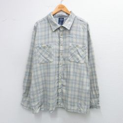 XL★古着 長袖 シャツ メンズ 00年代 00s 大きいサイズ グレー他 チェック 【spe】 25oct21 中古 トップス