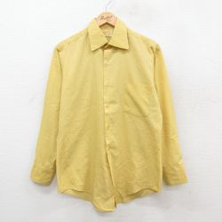 L★古着 バンヒューセン 長袖 シャツ メンズ 80年代 80s 黄 イエロー 25oct21 中古 トップス