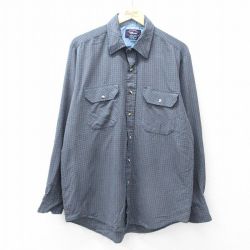 XL★古着 長袖 シャツ メンズ 00年代 00s 緑他 グリーン チェック 25oct24 中古 トップス