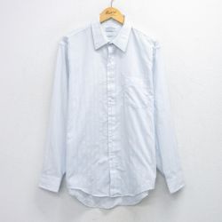 【20%OFF】XL★古着 アロー 長袖 シャツ メンズ 90年代 90s 大きいサイズ ロング丈 USA製 薄紺 ネイビー ストライプ 25oct29 中古 トップス