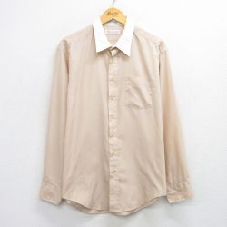 XL★古着 長袖 シャツ メンズ 90年代 90s 大きいサイズ ロング丈 USA製 ベージュ他 カーキ 25oct29 中古 トップス