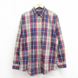 【20%OFF】XL★古着 アロー 長袖 シャツ メンズ 90年代 90s ボタンダウン USA製 紺 ネイビー チェック 25oct29 中古 トップス