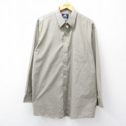 XL★古着 長袖 シャツ メンズ 大きいサイズ ベージュ系 カーキ 25oct30 中古 トップス
