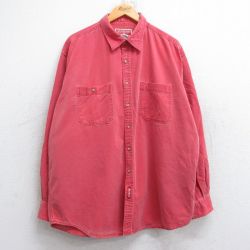 XL★古着 マルボロ 長袖 シャツ メンズ 90年代 90s 大きいサイズ コットン 赤 25nov13