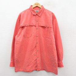 XL★古着 レッドヘッド 長袖 シャツ メンズ 00年代 00s 大きいサイズ ロング丈 コットン オレンジ系【spe】 25nov14