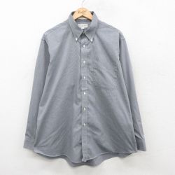 XL★古着 長袖 シャツ メンズ 90年代 90s 大きいサイズ ボタンダウン USA製 黒他 25dec10