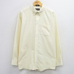 XL★古着 アロー 長袖 シャツ メンズ 90年代 90s ボタンダウン USA製 薄黄 25dec15