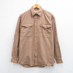 M★古着 セントジョンズベイ 長袖 シャツ メンズ 90年代 90s コットン 茶 25dec15