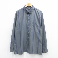XL★古着 バンヒューセン 長袖 シャツ メンズ 90年代 90s 大きいサイズ ボタンダウン 濃グレー他 25dec15