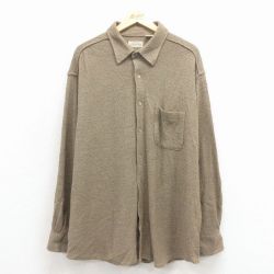 XL★古着 セントジョンズベイ 長袖 ウール シャツ メンズ 00年代 00s 大きいサイズ 茶 26jan22