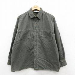 XL★古着 ギタノ 長袖 シャツ メンズ 90年代 90s コットン 濃緑 26jan30
