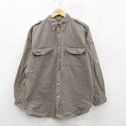 L★古着 ルート66 長袖 シャツ メンズ 00年代 00s コットン 濃緑 26jan30