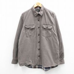 XL★古着 レッドヘッド 長袖 シャツ メンズ 00年代 00s コットン 濃ベージュ 内側フランネル【spe】 26jan31