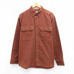XL★古着 カベラス 長袖 シャツ メンズ 00年代 00s コットン 茶 26jan31