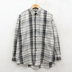 XL★古着 長袖 シャツ メンズ 90年代 90s グレー系他 チェック 26feb05