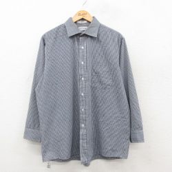 XL★古着 バンヒューセン 長袖 シャツ メンズ 90年代 90s USA製 紺他 ギンガム チェック 26feb06