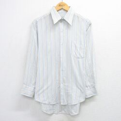 L★古着 Kマート 長袖 シャツ メンズ 70年代 70s 白他 ストライプ 26feb10