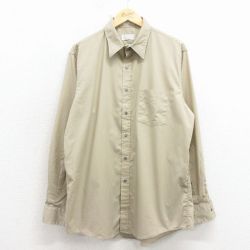 L★古着 長袖 シャツ メンズ 90年代 90s USA製 ベージュ 26feb18