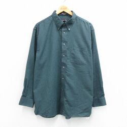 XL★古着 アロー 長袖 シャツ メンズ 90年代 90s ボタンダウン カナダ製 緑【spe】 26feb19