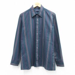 バンヒューセン 90s 長袖シャツ ストライプ グリーン L | 古着