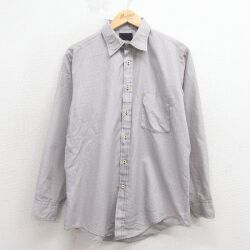 L★古着 マンハッタン 長袖 シャツ メンズ 80年代 80s USA製 グレー 26feb26