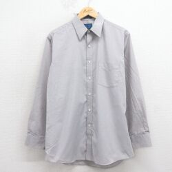 L★古着 タウンクラフト 長袖 シャツ メンズ 90年代 90s 薄紺 チェック 26feb26